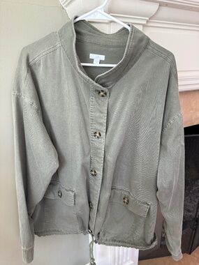 jjill olive green lightweight jacket